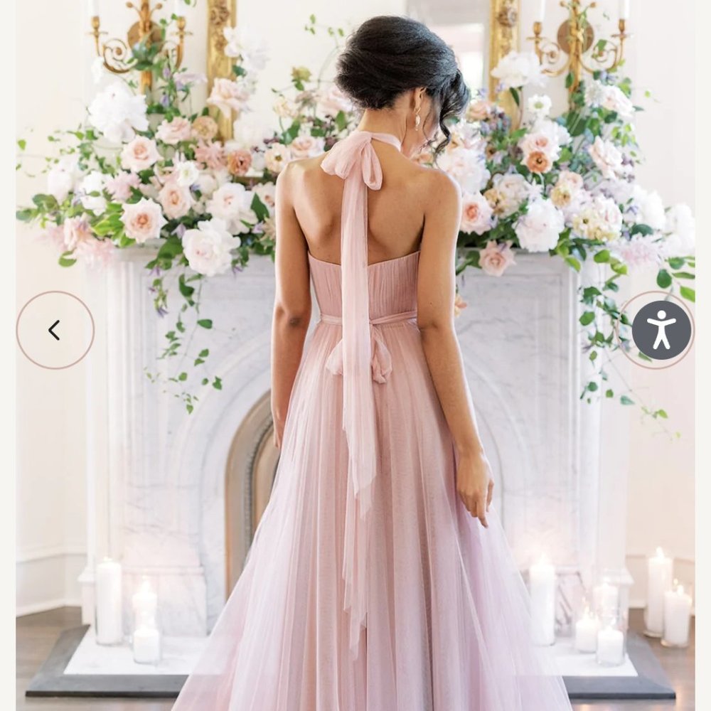 Revelry Rosalie tulle convertible dress in dusty quartz